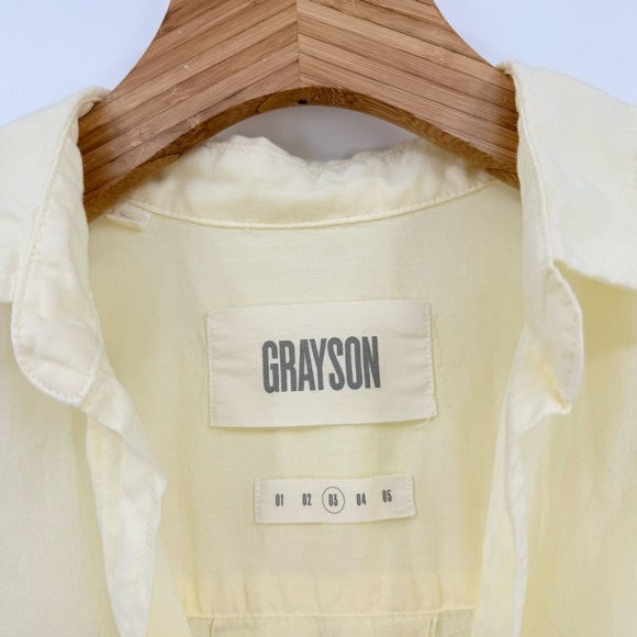 Grayson The Hero Button-Up Tissue Cotton Summer Shirt in Butter Yellow M - Picture 7 of 13